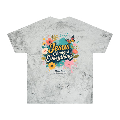 Jesus Changes Everything T-Shirt — Floral Butterfly Christian Tee
