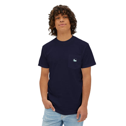 Lamb Rest Pocket T‑Shirt — Vintage Seafoam Pocket Tee with Script Verse