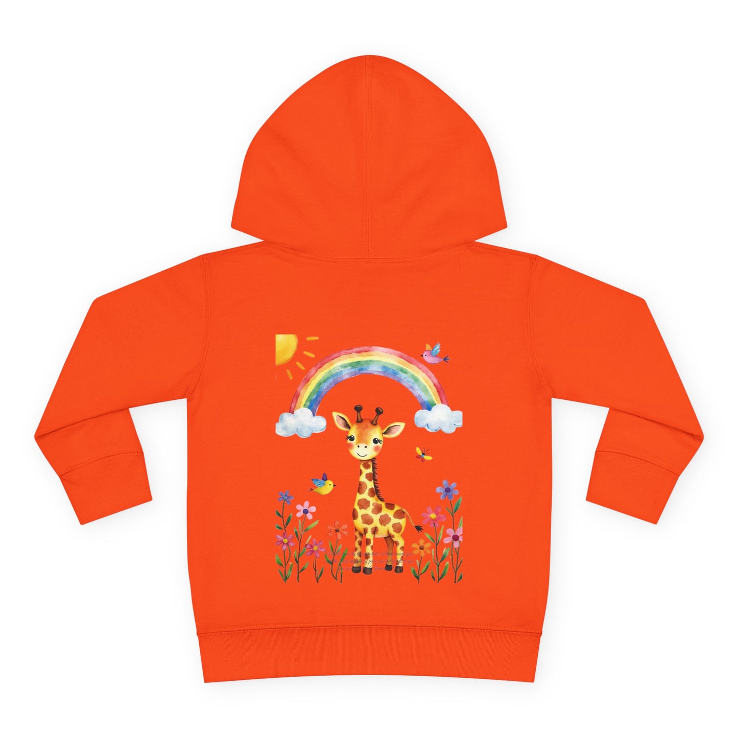 Toddler Hoodie — Giraffe Rainbow Floral Pullover