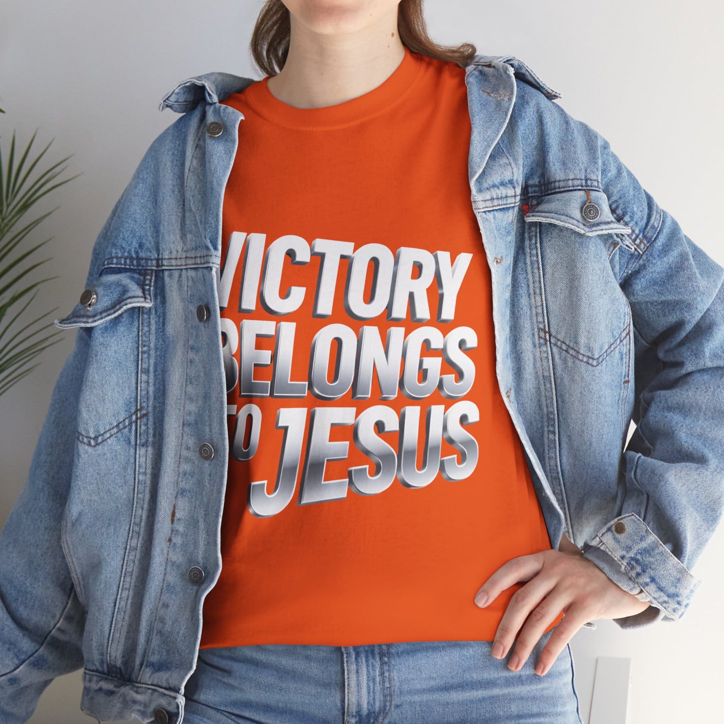 Victory Belongs to Jesus T-Shirt — Heavyweight Christian Faith Tee