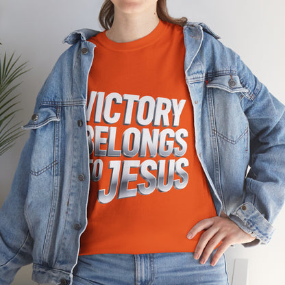 Victory Belongs to Jesus T-Shirt — Heavyweight Christian Faith Tee