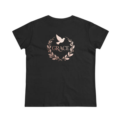 Graceful Dove Wreath Tee — Women's Rose-Gold Reminder Tee