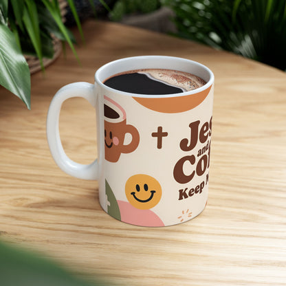 Jesus and Coffee Keep Me Going Mug | Christian Coffee Cup