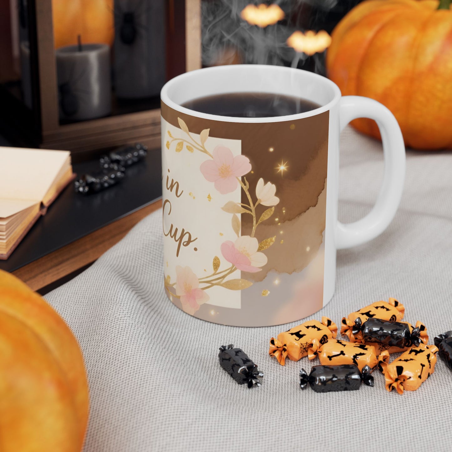 Grace in Every Cup Mug | Floral Script Ceramic Coffee Tea Cup