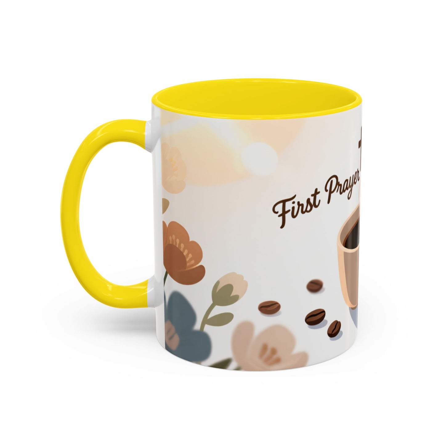 Prayer Then Coffee Mug — Christian Scripture Coffee Cup (1 Thessalonians 5:17) (Multi Color )