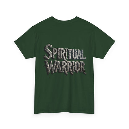 Spiritual Warrior T-Shirt — Gothic Lettering Faith & Strength Tee
