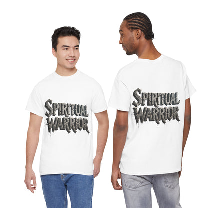 Spiritual Warrior T-Shirt — Gothic Lettering Faith & Strength Tee