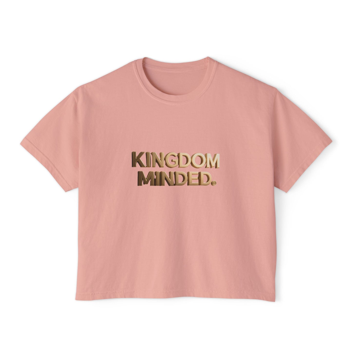Kingdom Minded Boxy Tee — Women's Faith-Inspired Cropped T-Shirt