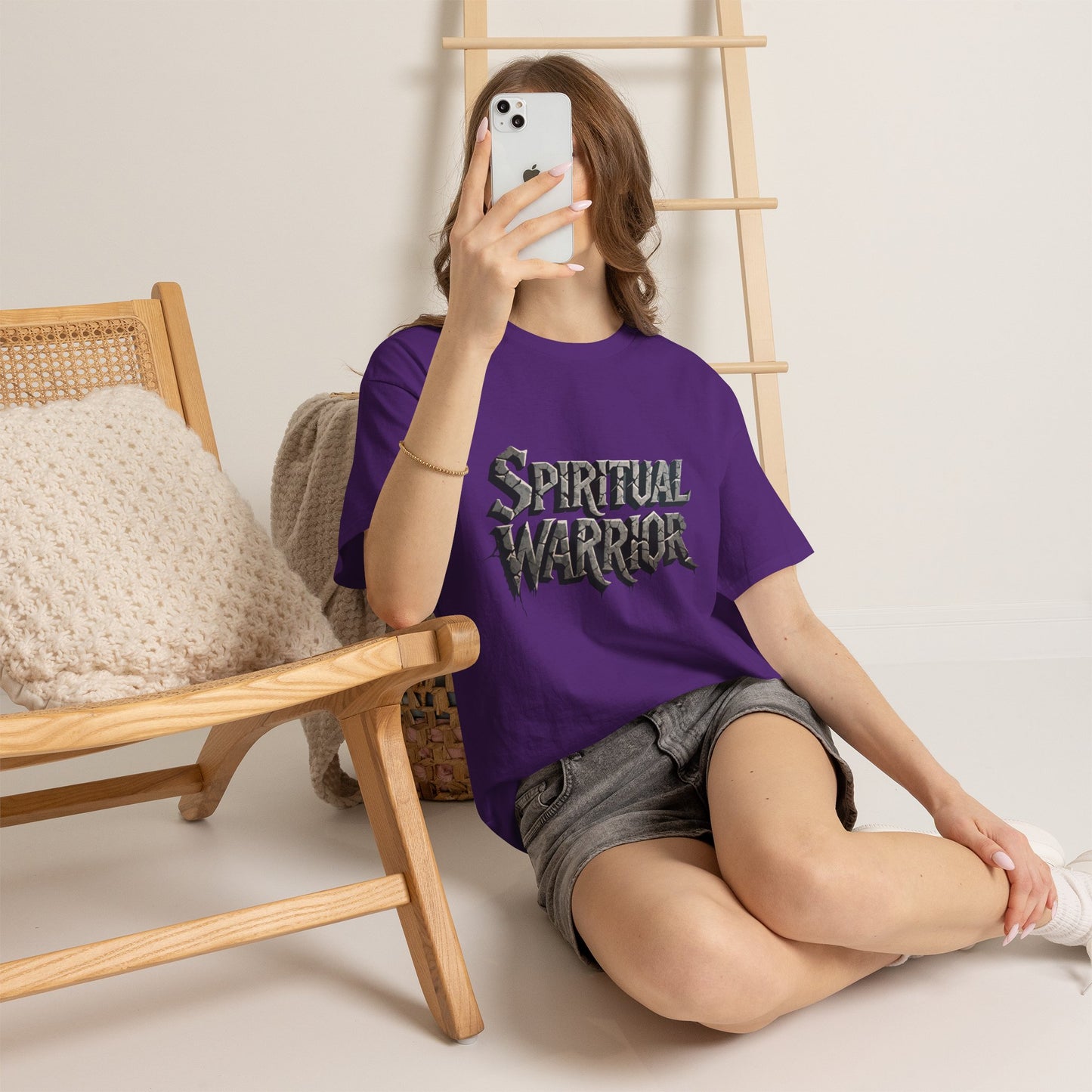 Spiritual Warrior T-Shirt — Gothic Lettering Faith & Strength Tee
