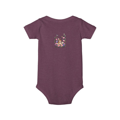 Floral Bunny Infant One-Piece Bodysuit