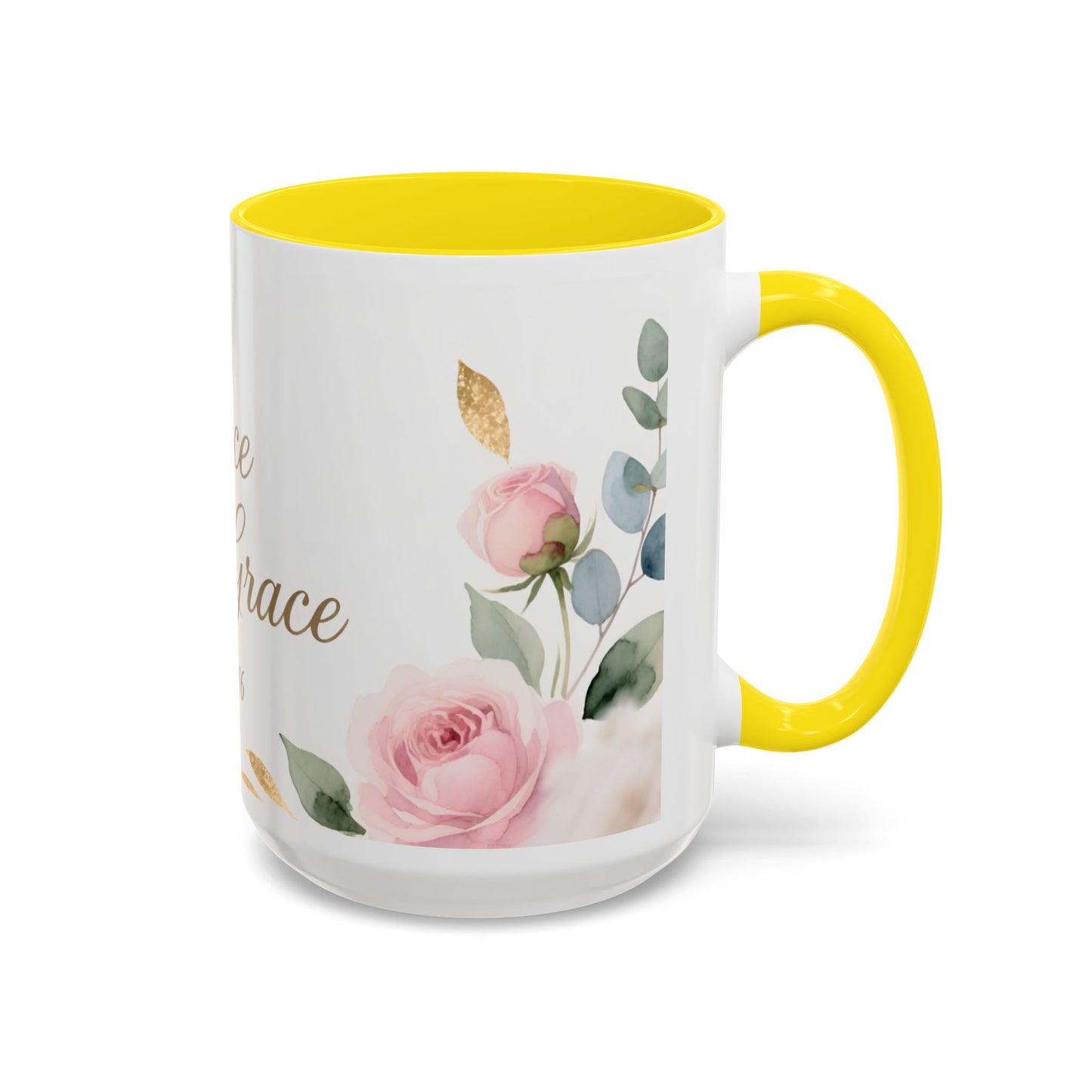 Grace Upon Grace Coffee Mug — Floral John 1:16 Scripture Accent Mug