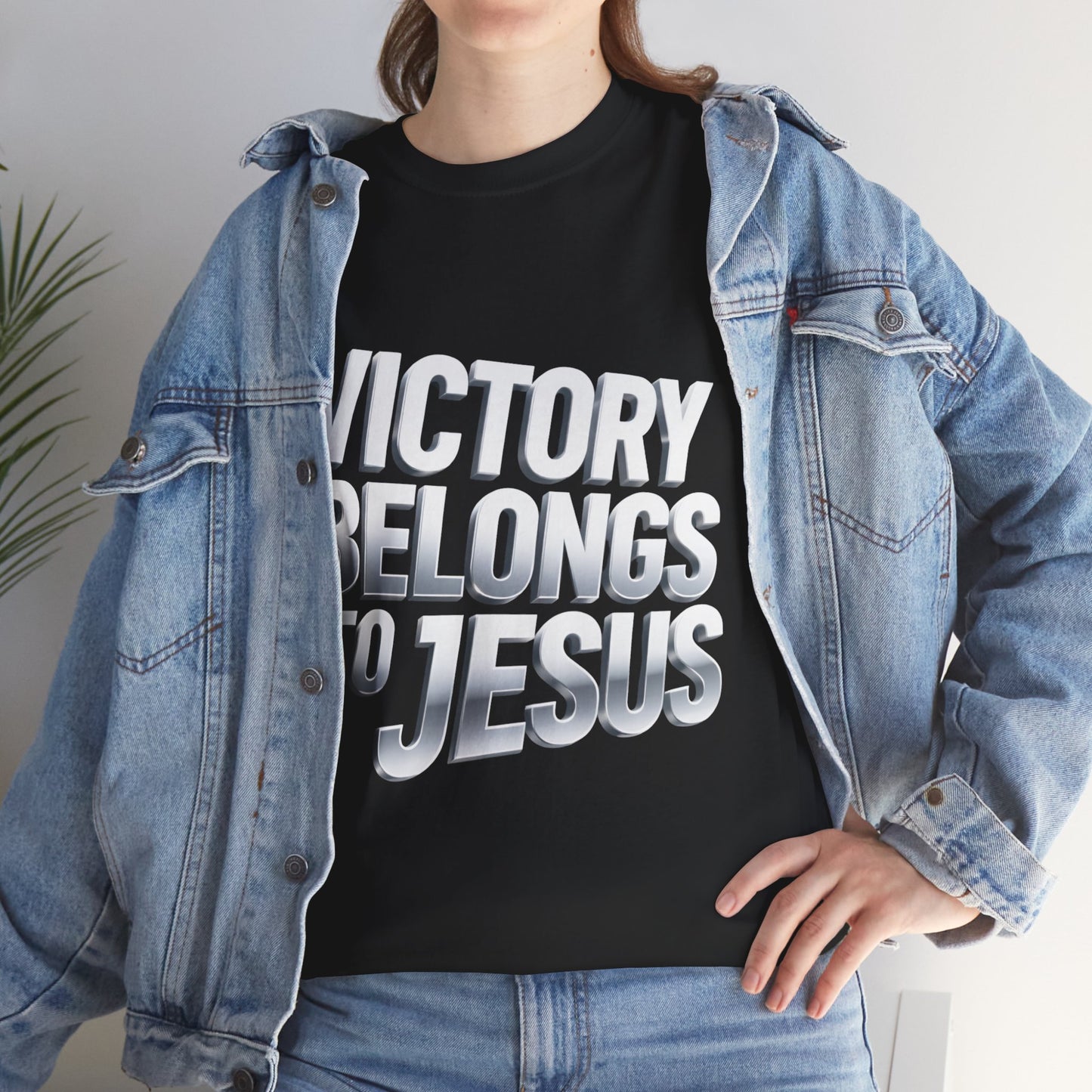 Victory Belongs to Jesus T-Shirt — Heavyweight Christian Faith Tee