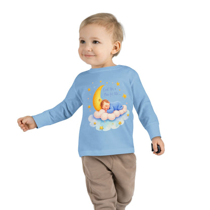 God Has a Plan for Me Toddler Long Sleeve Tee — Sleeping Baby on Moon Cloud