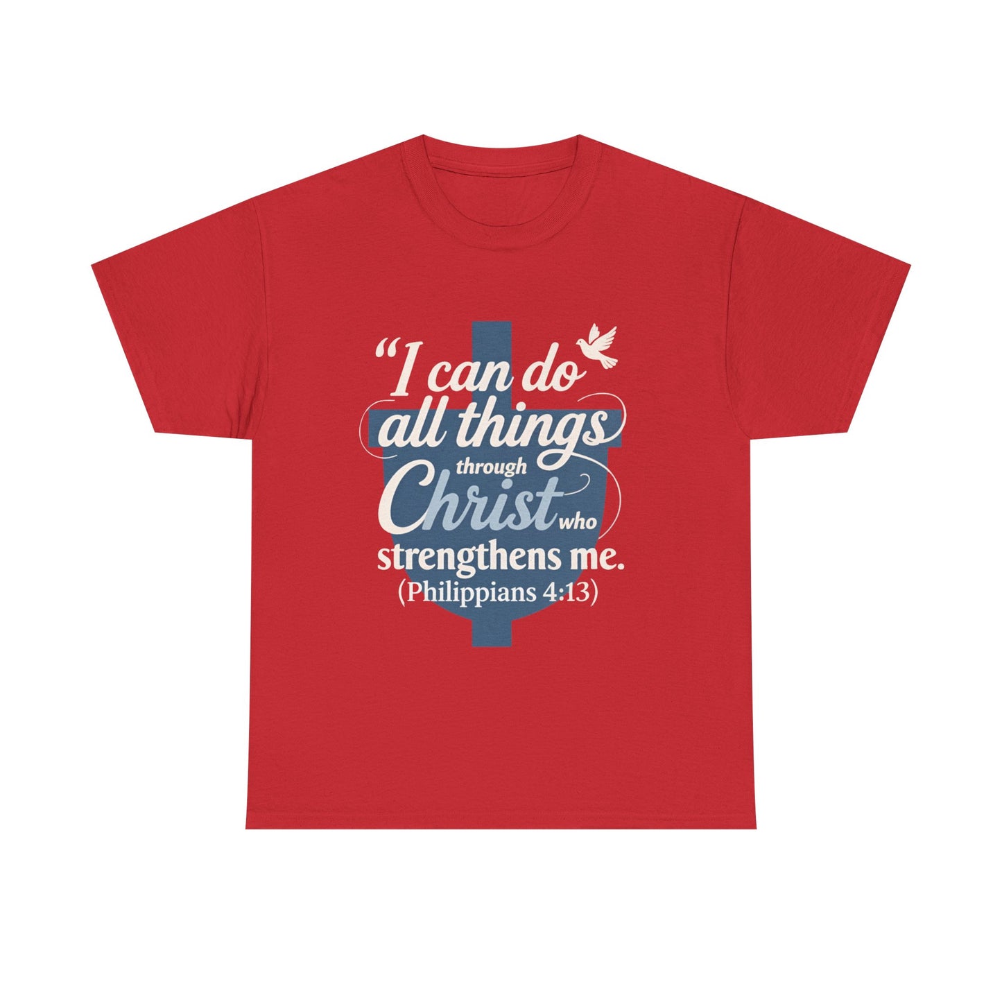 Philippians 4:13 Cotton Tee — "I Can Do All Things" Christian Prayer T-Shirt