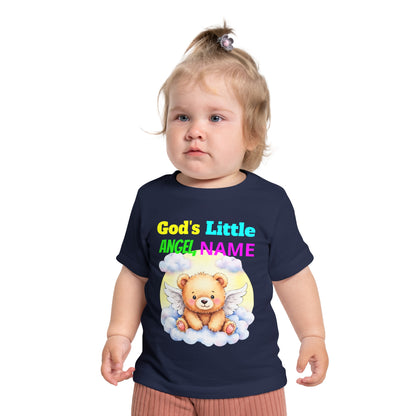 Baby T-Shirt — Personalized "God's Little Angel" Teddy Design