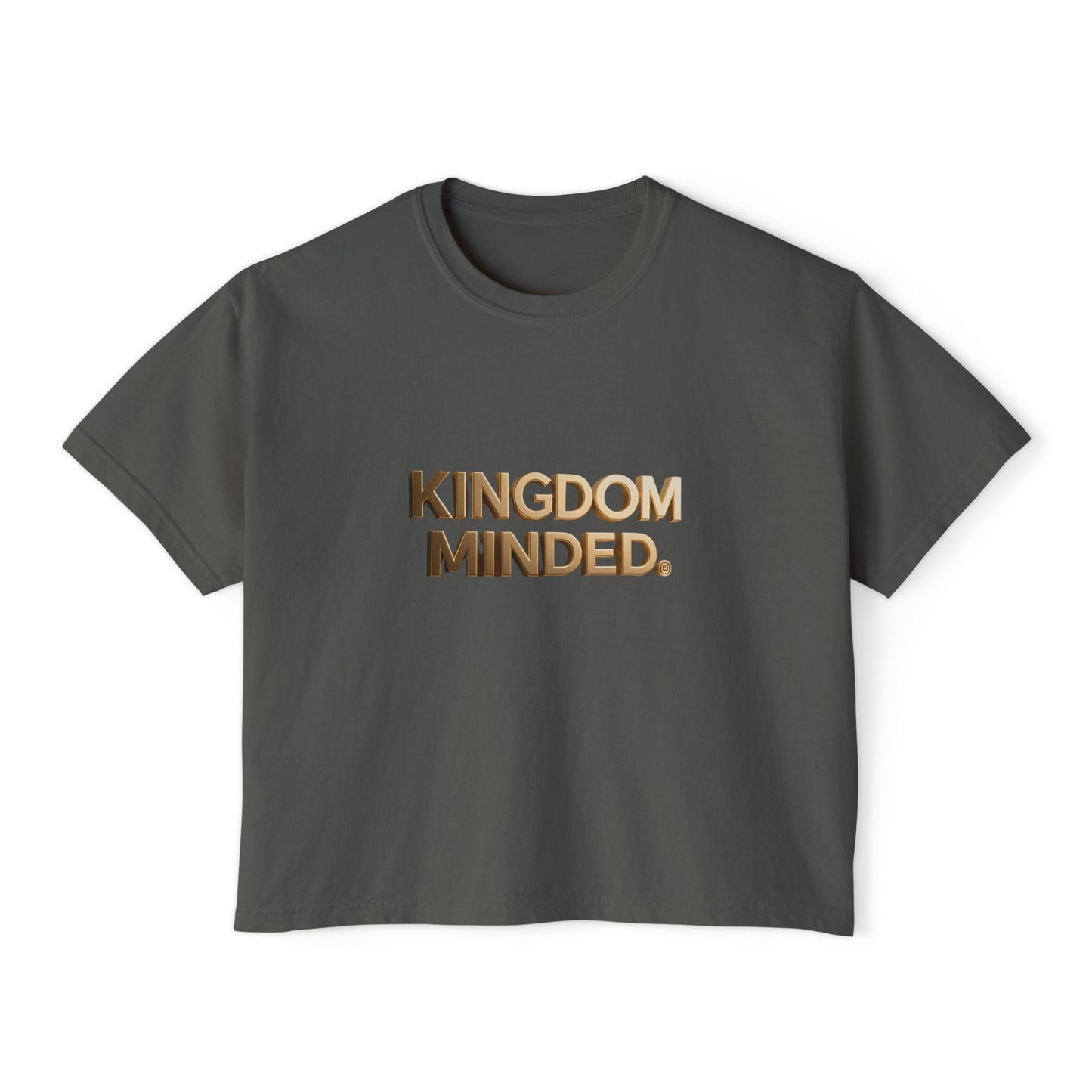 Kingdom Minded Boxy Tee — Women's Faith-Inspired Cropped T-Shirt