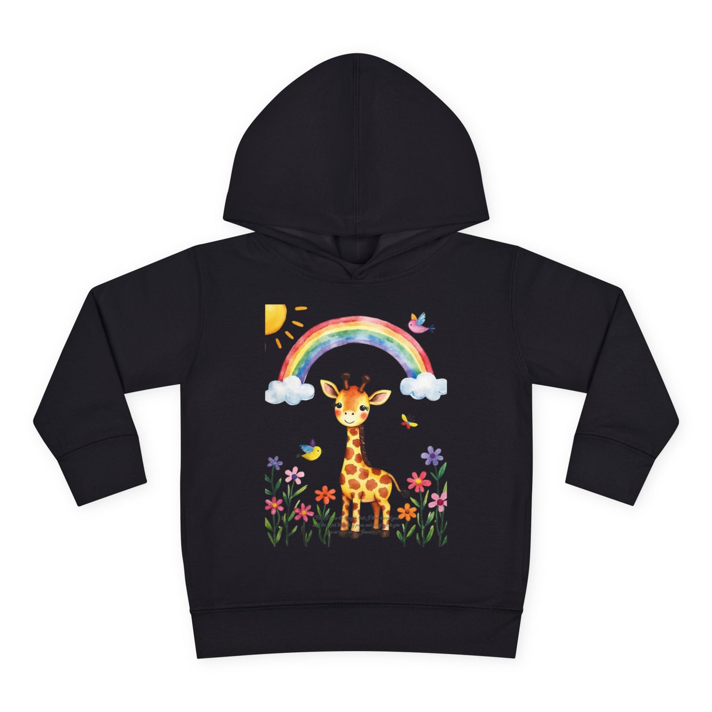 Toddler Hoodie — Giraffe Rainbow Floral Pullover