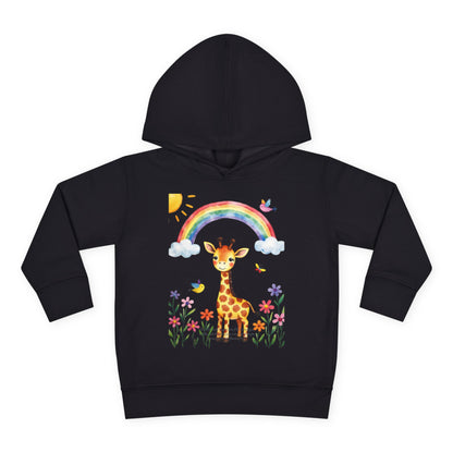 Toddler Hoodie — Giraffe Rainbow Floral Pullover