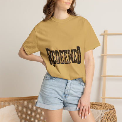 Garment-Dyed Statement Tee — Bold Single-Word Typographic Front