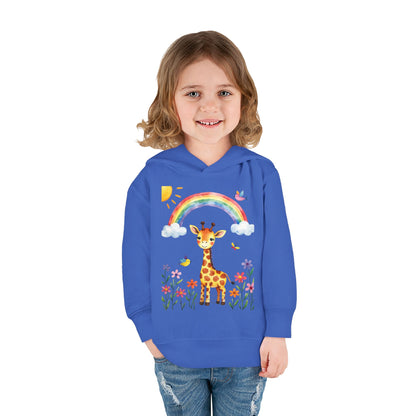 Toddler Hoodie — Giraffe Rainbow Floral Pullover