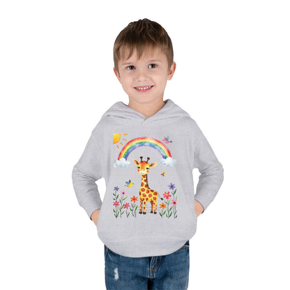Toddler Hoodie — Giraffe Rainbow Floral Pullover