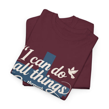 Philippians 4:13 Cotton Tee — "I Can Do All Things" Christian Prayer T-Shirt