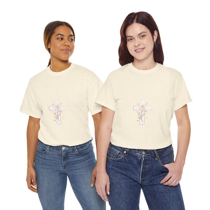 Floral Cross Tee — Delicate Bloom Christian T-Shirt | Meaningful gifts for teens and adults