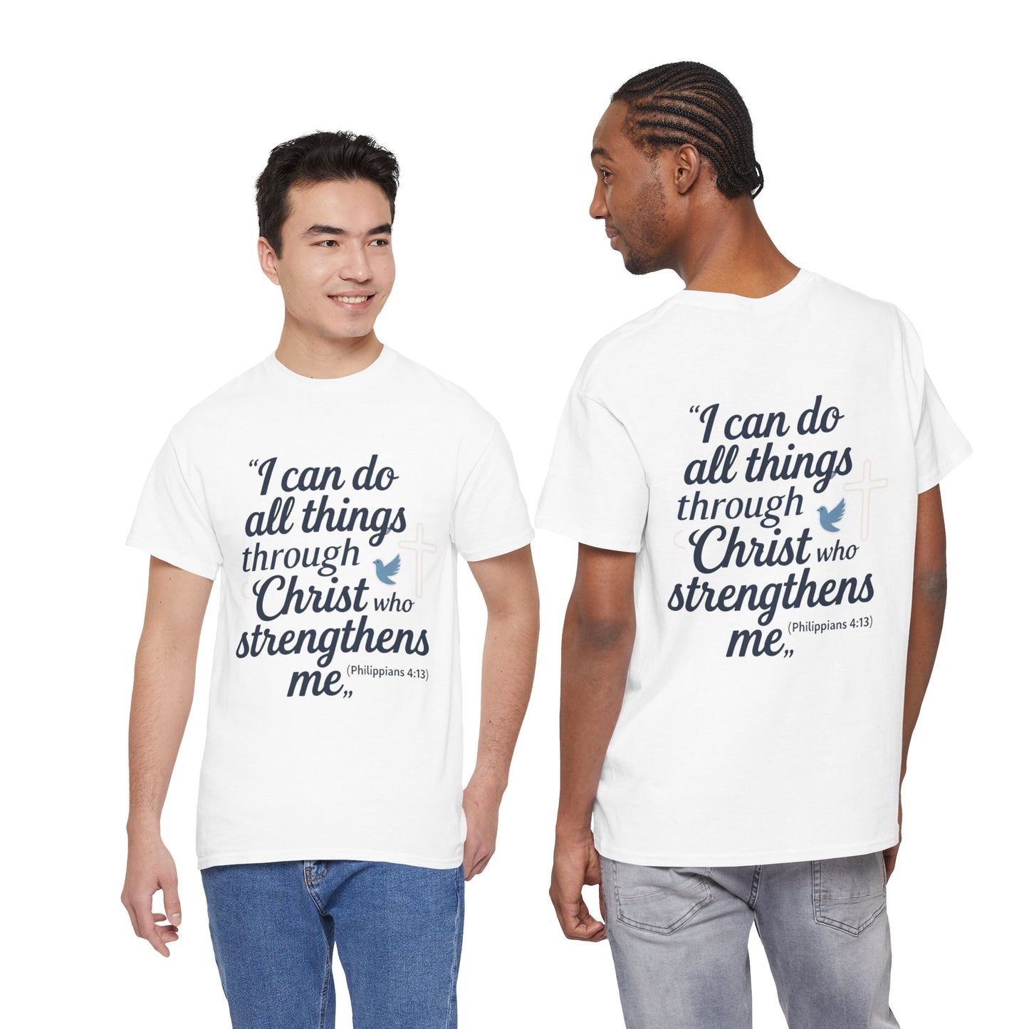 Inspirational Christian T-Shirt - "I Can Do All Things Through Christ" Bible Verse Tee