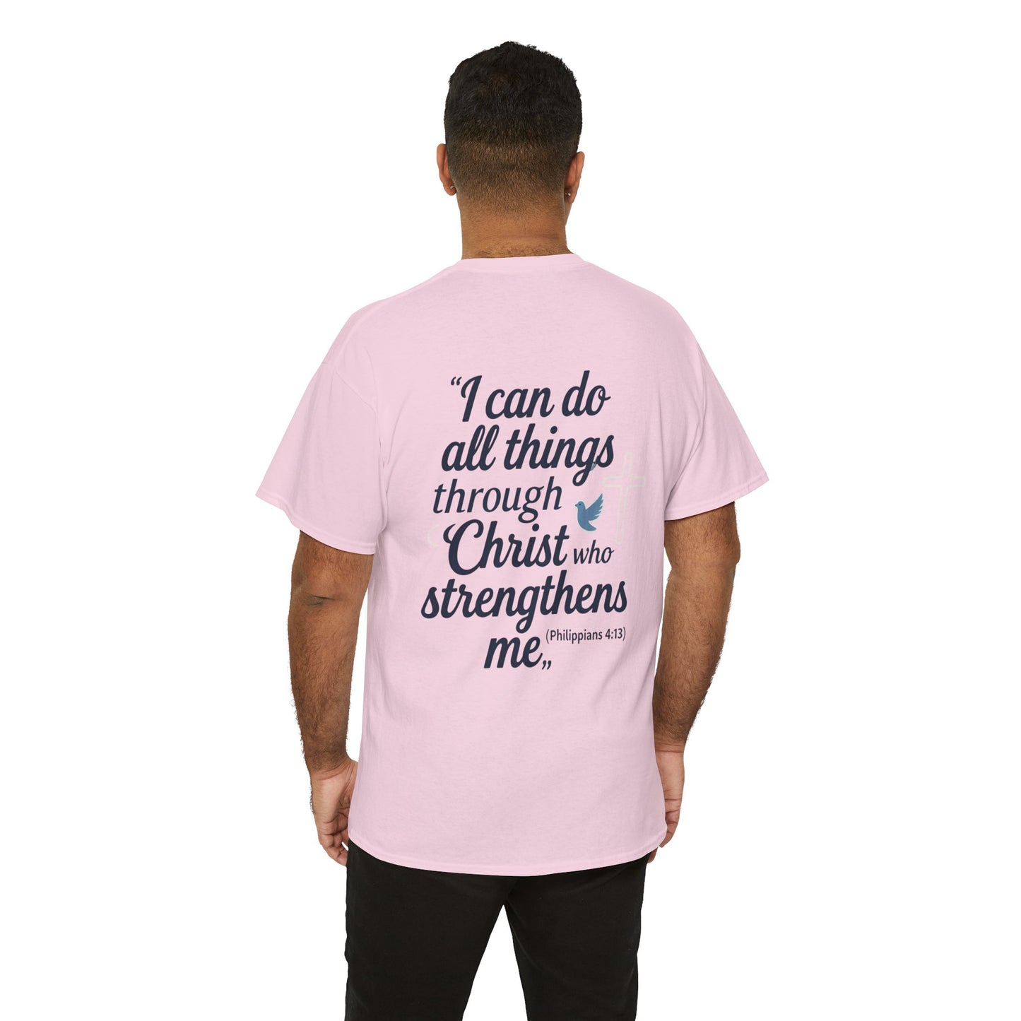 Inspirational Christian T-Shirt - "I Can Do All Things Through Christ" Bible Verse Tee