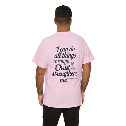 Inspirational Christian T-Shirt - "I Can Do All Things Through Christ" Bible Verse Tee