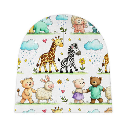 Baby Beanie - Cute Safari Animal Print Newborn Hat (Giraffe, Zebra, Teddy)