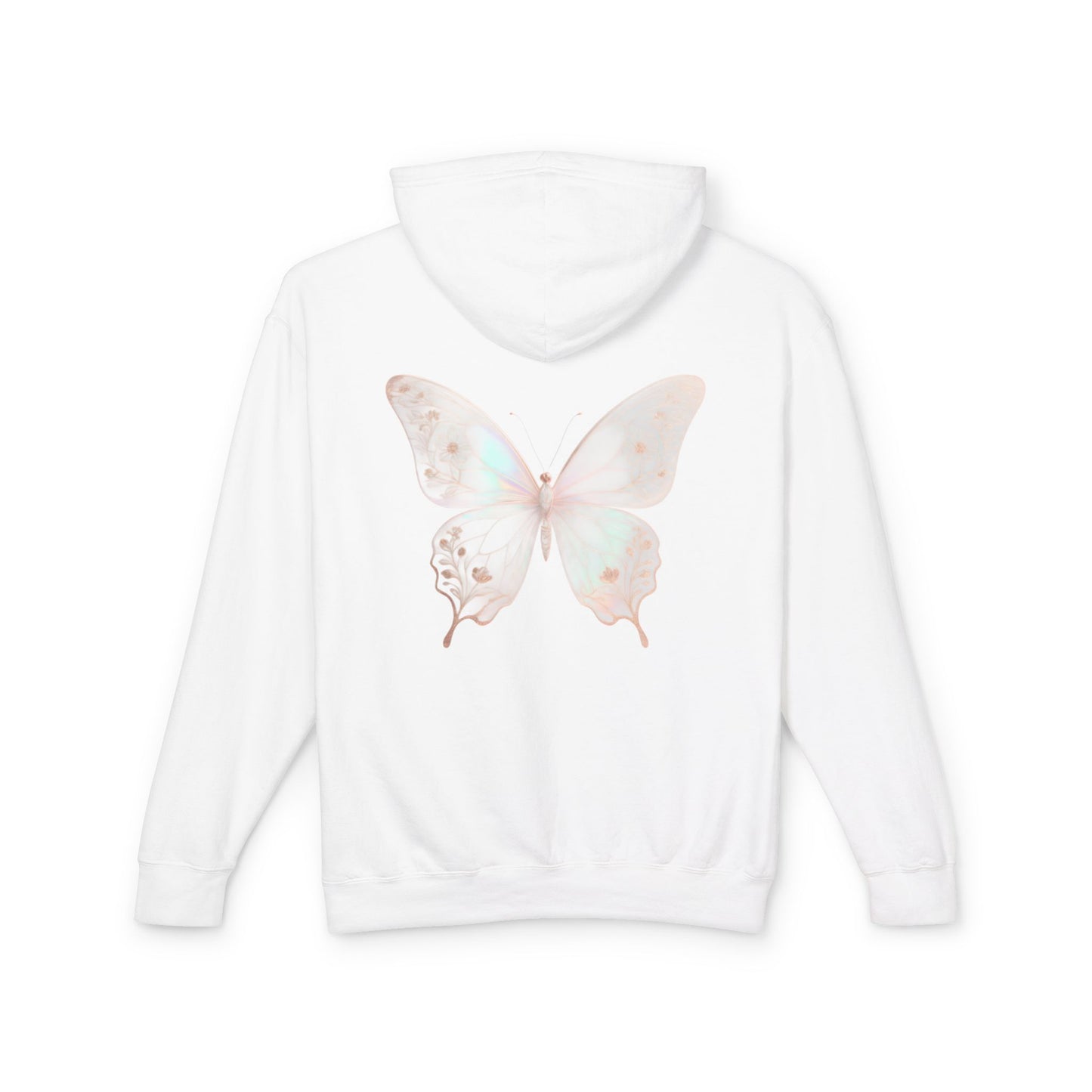 Butterfly Personalized Hoodie — Pastel Floral Butterfly Lightweight Hoodie
