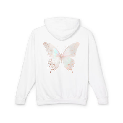Butterfly Personalized Hoodie — Pastel Floral Butterfly Lightweight Hoodie