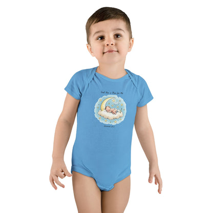 Baby Onesie - 'God Has a Plan for Me' Sleeping Moon Newborn Bodysuit