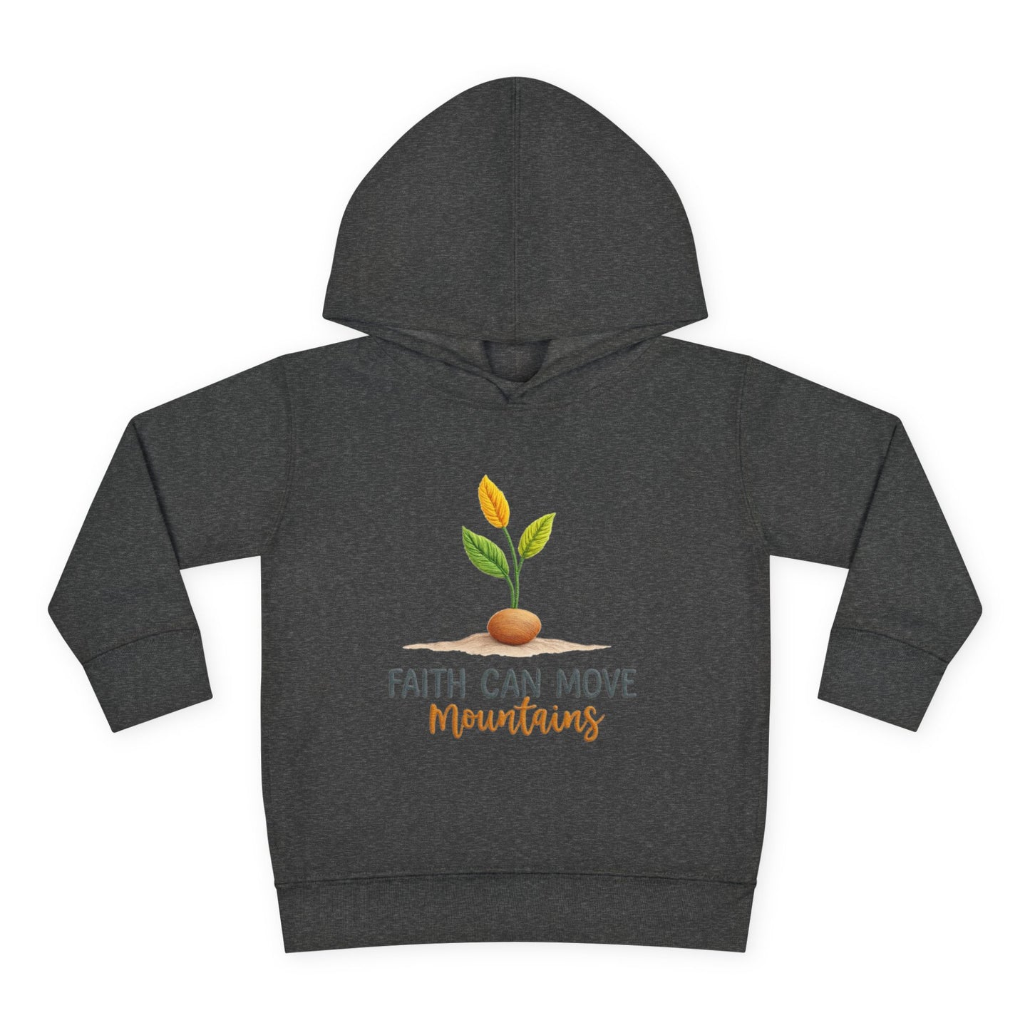Toddler Hoodie - "Faith Can Move Mountains" Plant Graphic