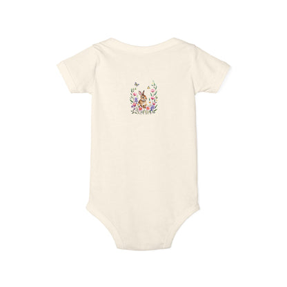 Floral Bunny Infant One-Piece Bodysuit