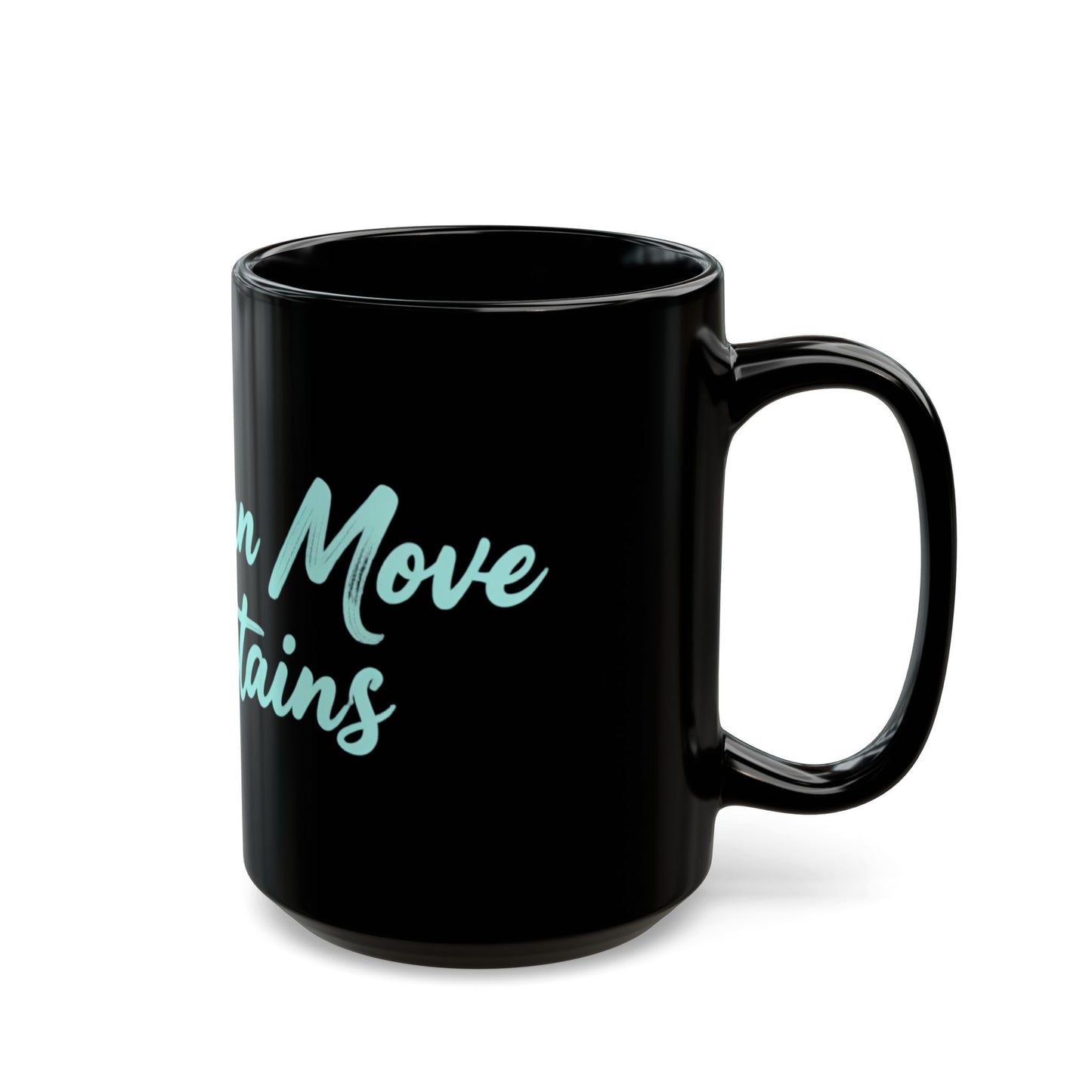 Keep Going Black Ceramic Mug — Aqua Script Inspirational Coffee Cup (11oz & 15oz)
