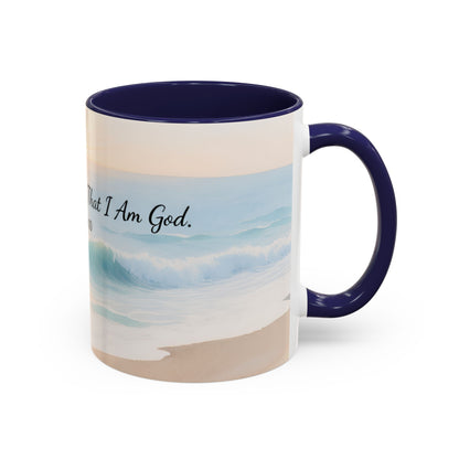 Psalm 46:10 Ocean Coffee Mug – "Be Still and Know That I Am God" Inspirational Ceramic