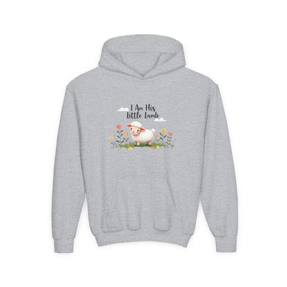 Youth Hoodie - "I Am His Little Lamb" Cute Floral Lamb Kids Pullover