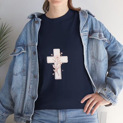 Floral Cross Tee — Delicate Bloom Christian T-Shirt | Meaningful gifts for teens and adults