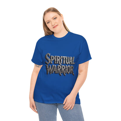 Spiritual Warrior T-Shirt — Gothic Lettering Faith & Strength Tee