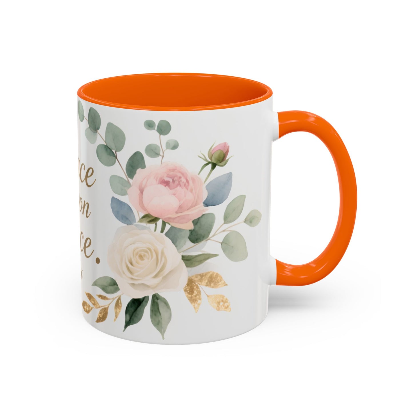 Grace Upon Grace Floral Coffee Mug — John 1:16 Scripture Accent Mug