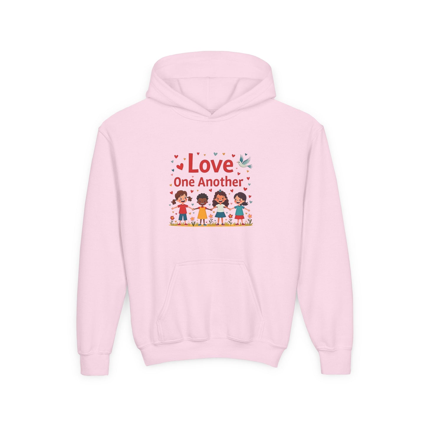 Love One Another Youth Hoodie — Kids' Inclusive Friendship Sweatshirt