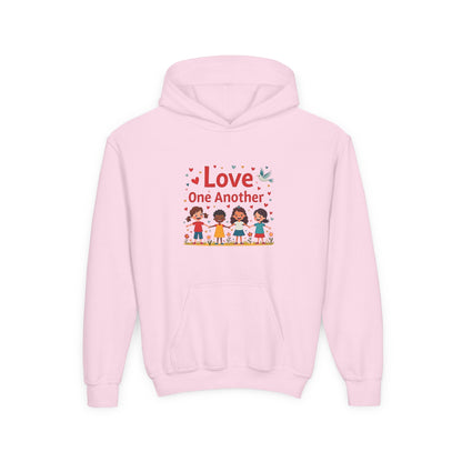 Love One Another Youth Hoodie — Kids' Inclusive Friendship Sweatshirt