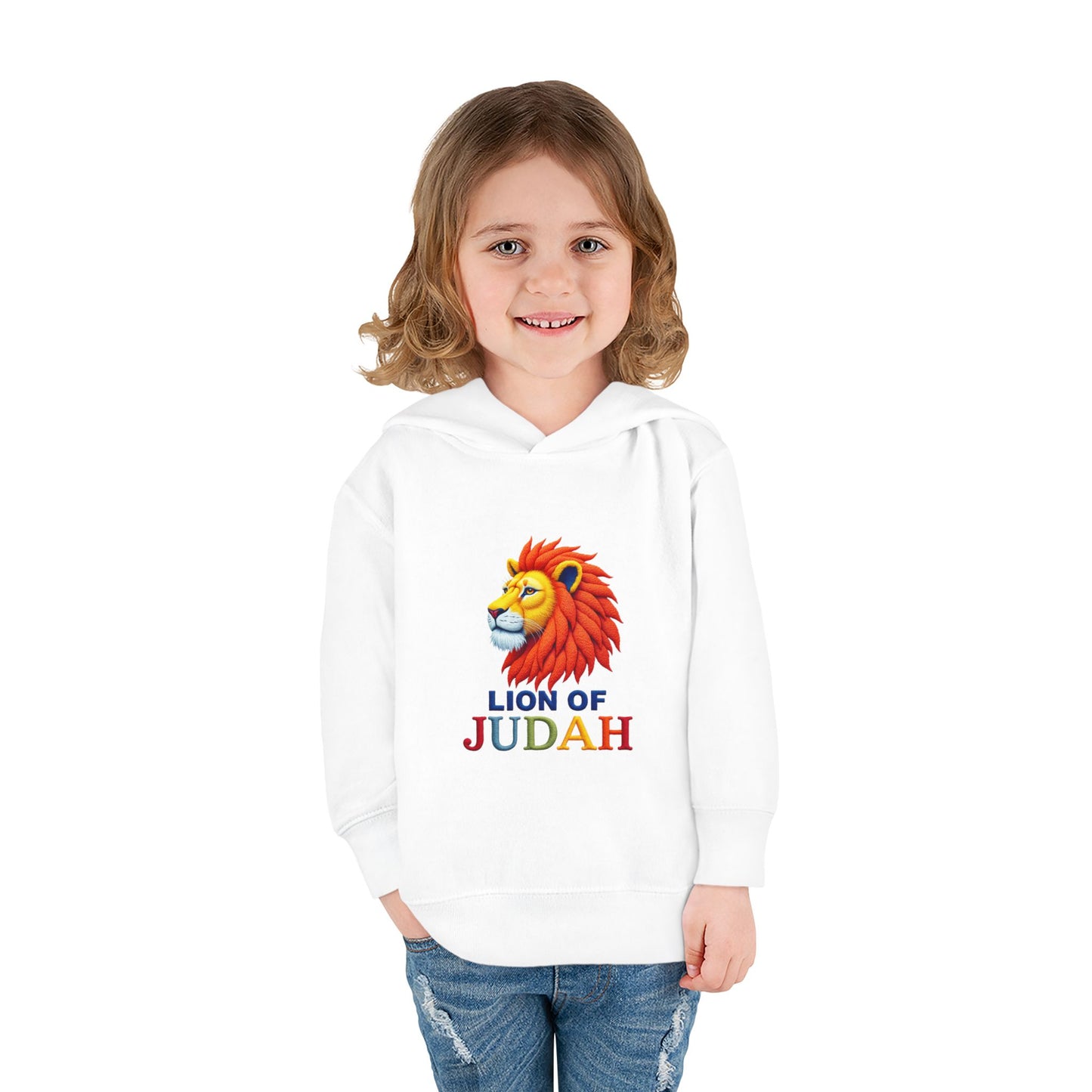 Lion of Judah Toddler Hoodie — Christian Kids Pullover with Colorful Lion Graphic