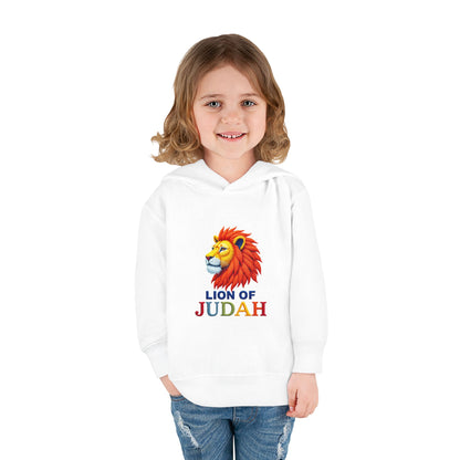 Lion of Judah Toddler Hoodie — Christian Kids Pullover with Colorful Lion Graphic