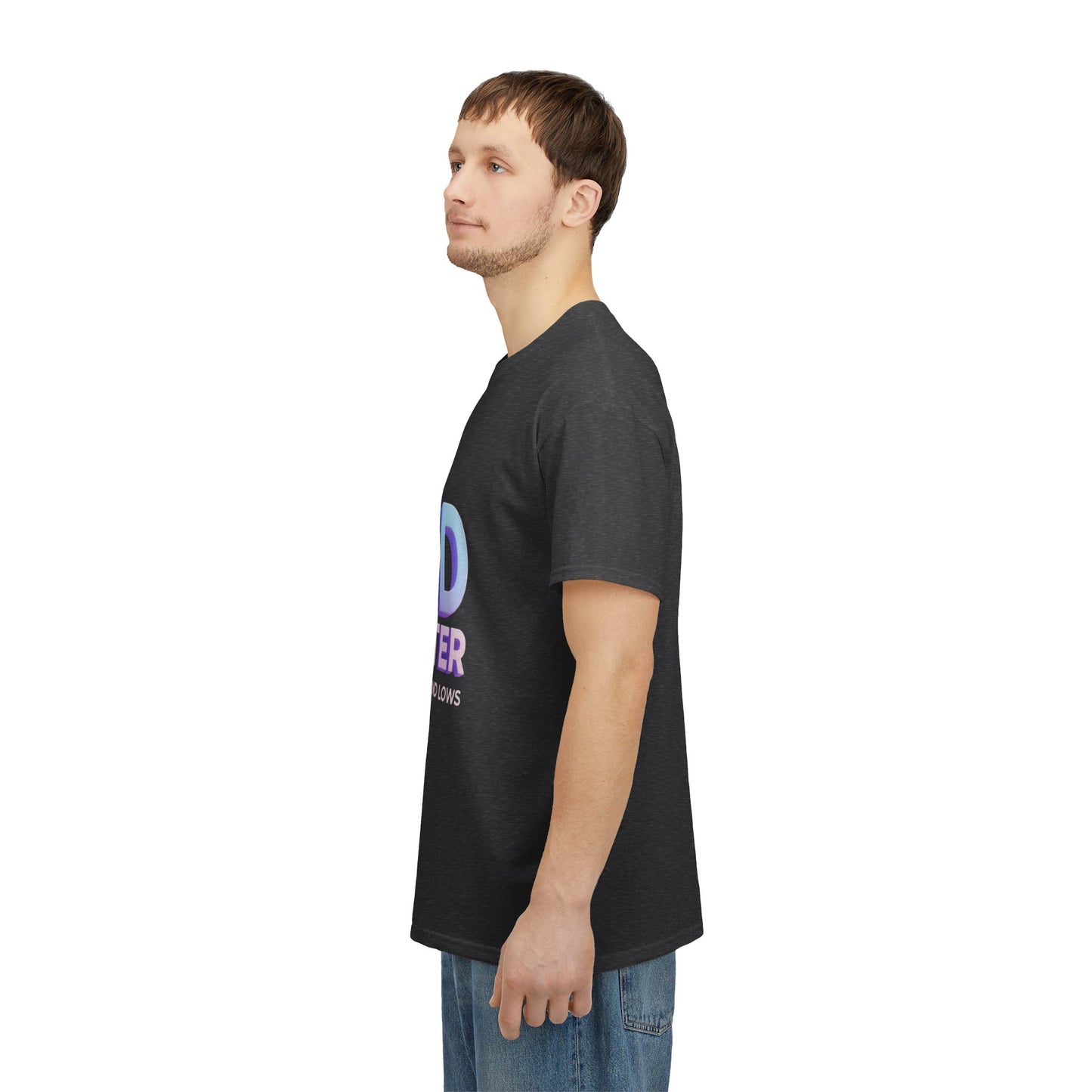 God Greater Gradient Tee — Soft Blue & Lilac Faith Shirt