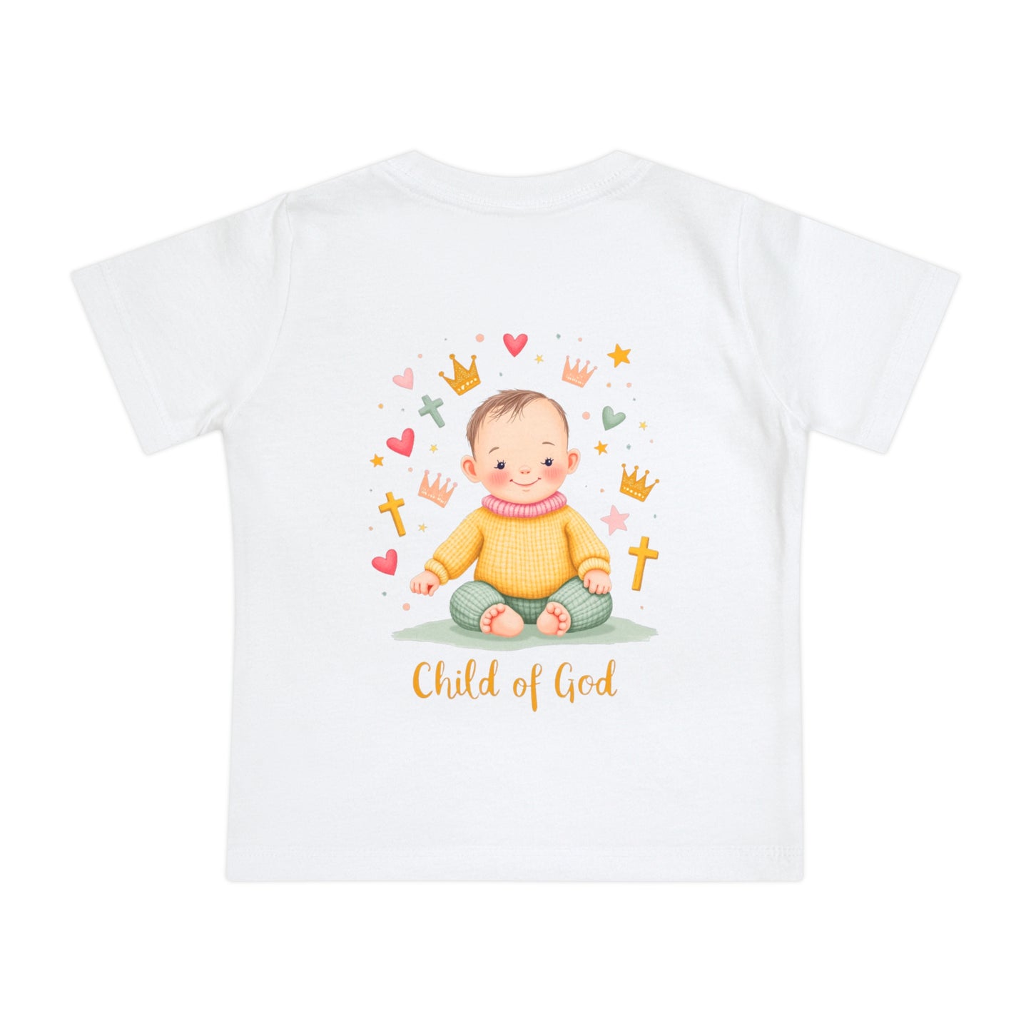 Baby Short Sleeve T-Shirt — "Child of God" Smiling Infant Faith Tee