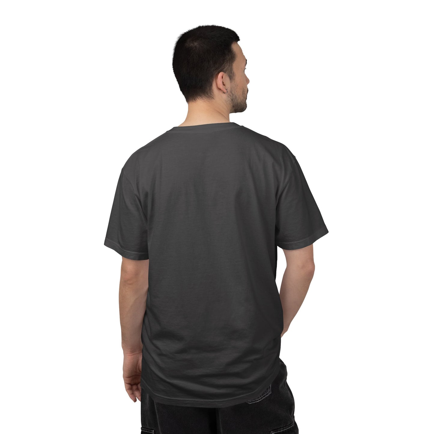 Garment-Dyed Statement Tee — Bold Single-Word Typographic Front