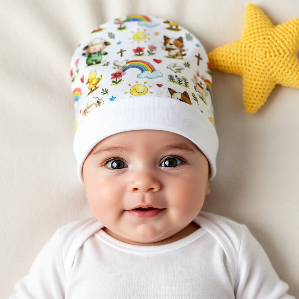 Baby Beanie — Cute Christian Rainbows & Animals Newborn Hat